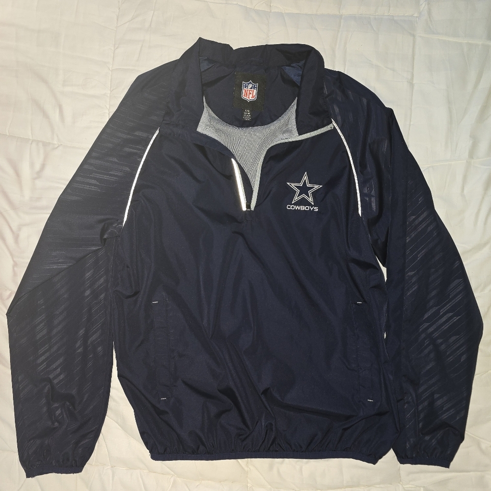 Dallas Cowboys NFL Blue Windbreaker Jacket Lightweight Casual